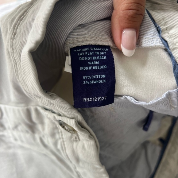 Johnnie-O off white neil stretch twill 9 inch shorts size 36 academia preppy E - Picture 8 of 9